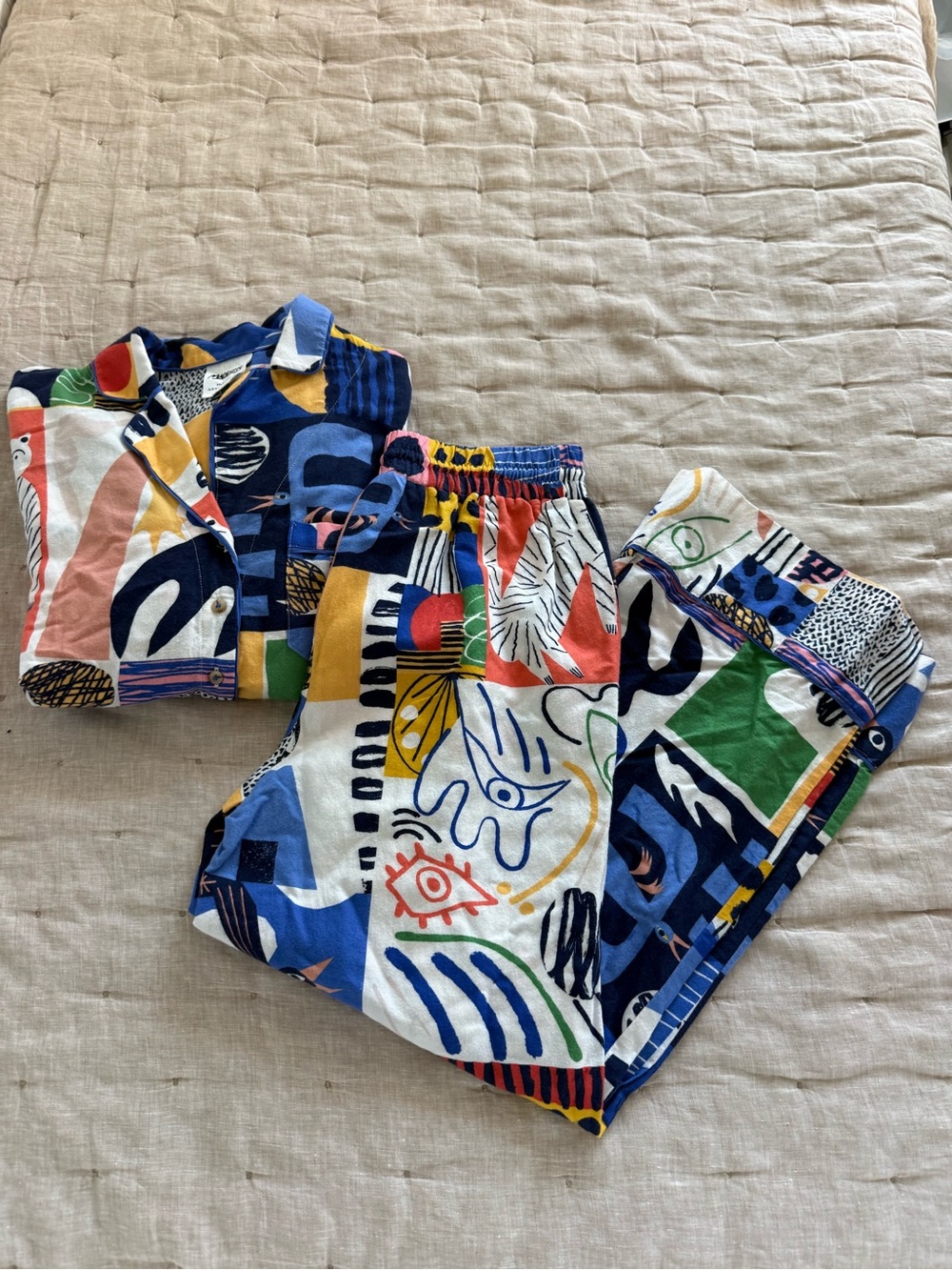 Anthropologie Marcello Velho Flannel Pajama Set Size Small - Picture 2 of 14